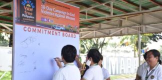 Stakeholders from the province of Guimaras sign a pledge of commitment to end violence against women and children. PROVINCE OF GUIMARAS FACEBOOK