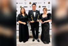 Golds for Pag-IBIG at the Stevie Awards. Pag-IBIG Fund Home Lending Operations Deputy Chief Executive Officer Benjamin R. Felix, Jr. (center) shows the Gold Stevie Awards won by Pag-IBIG Fund at the International Business (Stevie) Awards held in Rome, Italy. Joining him are Pag-IBIG Fund IT Infrastructure Department Manager III Arlene M. Chu (left) and Computer Operations and Support Group Vice President Teresa M. Manabat (right).
