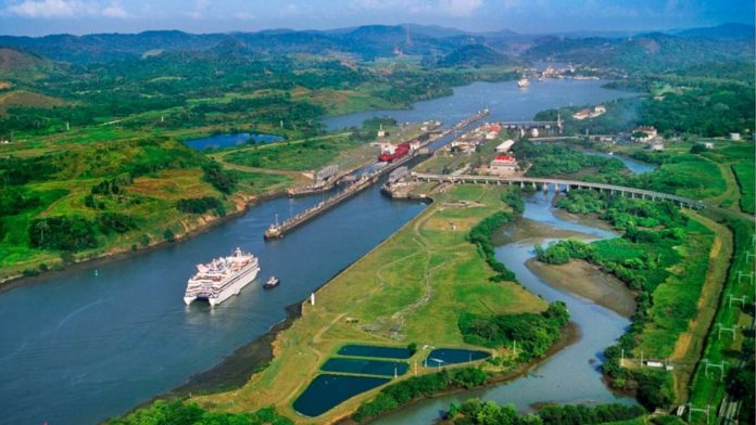 panama_resized The Panama Canal is an artificial 82-km waterway in Panama that connects the Atlantic Ocean with the Pacific Ocean, cutting across the Isthmus of Panama, and is a conduit for maritime trade.