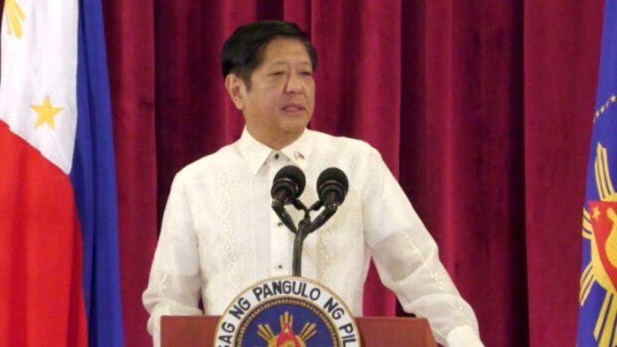 patrol_resized President Ferdinand Marcos Jr. delivers his speech during an arrival ceremony at Villamor Air Base in Pasay City. The President arrived on Monday, Nov. 20, 2023 from his weeklong trip from the United States. INQUIRER.NET/RYAN LEAGOGO