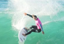 Thirteen-meter wave earns Aussie women’s surfing record Laura Enever rides a large wave in Australia. WORLD SURF LEAGUE