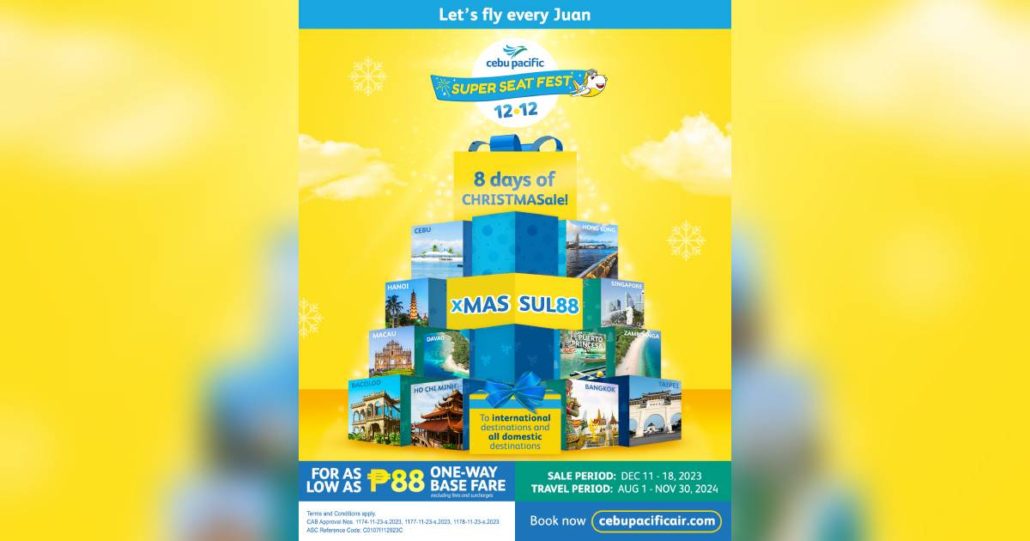 Cebu Pacific Celebrates Christmas with 8-Day Seat Sale Fares as Low as ...