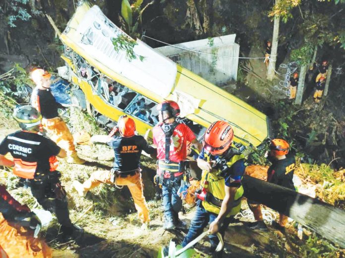 ceres_bus_pic_resized Iloilo City’s Disaster Risk Reduction and Management Office-Urban Search and Rescue personnel were deployed on Tuesday night, Dec. 5, to help in the retrieval operation in Barangay Igbucagay, Hamtic, Antique following a tragic bus accident. ICER AND USAR FB PHOTO