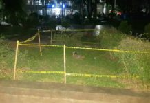 Police cordoned the area and turned off the power to the ground lighting at a park in Cadiz City, Negros Occidental after a seven-year-old boy died of electrocution on Saturday, Dec. 9. RADYO BANDERA-BACOLOD CITY/NEGROS OCCIDENTAL