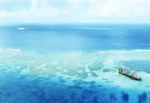 Grassroots education on West Philippine Sea pushed The Philippine Navy’s grounded BRP Sierra Madre (lower right), marks the Philippines’ presence at Ayungin (Second Thomas) Shoal in the West Philippine Sea. PHILIPPINE DAILY INQUIRER/NIÑO JESUS ORBETA