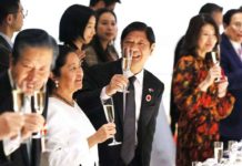 PH secures P14B worth of investment pledges from Marcos’ Japan visit President Ferdinand Marcos Jr. (center), accompanied by his wife Louise Araneta (2nd from left), toasts at the gala dinner for the 50th anniversary event between ASEAN and Japan as part of the ASEAN-Japan commemorative summit in Tokyo, Japan on Dec. 17. YOSHIKAZU TSUNO, EPA-EFE