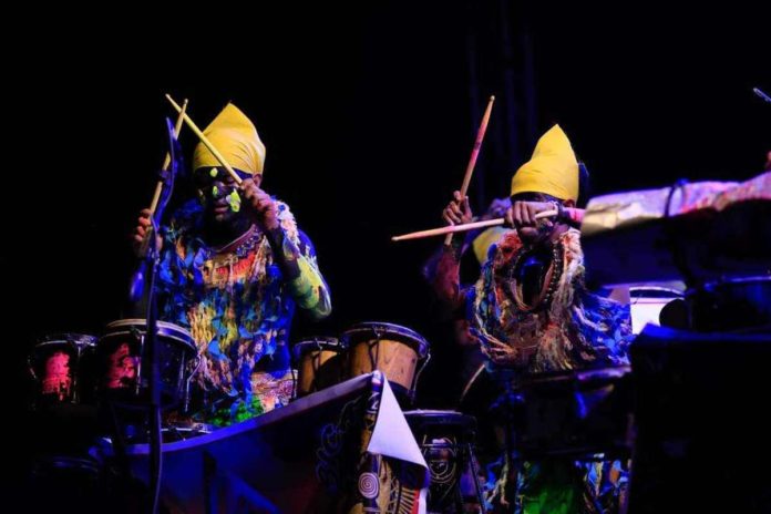 Cadiz_resized Skilled drummers of Tribu Sicablun Quatro bested seven other tribes in the maiden staging of the Neon “Patikanay” Drumbeating Competition in celebration of the golden Dinagsa Festival in Cadiz City, Negros Occidental. BILIS CADIZ PHOTO / FACEBOOK