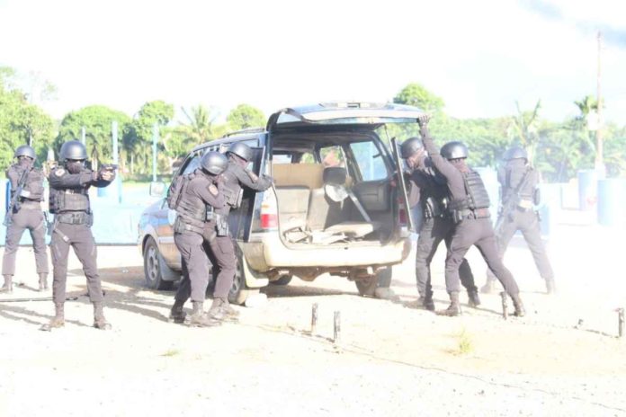Passi SWAT The Special Weapons and Tactics team of Passi City performs a simulation drill during their training closing ceremony. LGU PASSI CITY/FACEBOOK