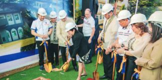 First Lady Louise “Liza” Araneta-Marcos, instrumental in the funding support for the construction of the College Law building of West Visayas State University, leads the groundbreaking of the project on Thursday, Jan. 25. CONG. JULIENNE “JAM” BARONDA / FACEBOOK