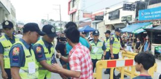 Pedestrian screening areas manned by police were established to secure the safety of Ati-Atihan merrymakers. AKEAN FORUM