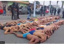 Ecuador police arrest gang members who stormed hospital Police released a video of suspects as they were made to lie in the street stripped to their underwear. ECUADOR POLICE PHOTO