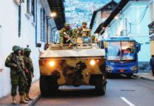 Ecuador descends into gang violence The United Kingdom's HMS Diamond and three US warships helped shoot down the Houthi drones and missiles. UK MINISTRY OF DEFENCE