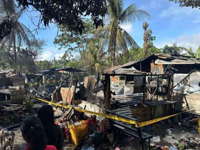 Twenty-nine families were displaced by a blaze that hit Home for the Blind compound in Barangay Mansilingan, Bacolod City on Saturday, Jan. 13. Mansilingan PIO photo