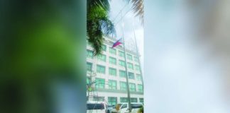 The Philippine flag at the Iloilo provincial capitol flies at half-mast on Tuesday, Jan. 23, to pay tribute to former vice governor Demetrio “Demy” Sonza. IME SORIAL/PN