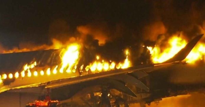 japan An Airbus A350 carrying 379 people collided with a second plane while landing in Tokyo, Japan. Then came heat and smoke as the jet sped along the runway in flames. BBC