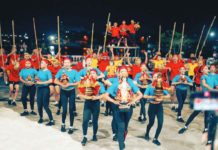 Participating tribes rehearse at the Iloilo Freedom Grandstand in preparation for today’s Dinagyang Festival’s grand opening salvo. JERRY TREÑAS FB PHOTO