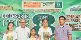 Some of the winners of the Masters Top 8 Tennis Championships held at the Iloilo Sports Complex recently. PHOTO COURTESY OF PALAWAN PAWNSHOP NATIONAL TENNIS CHAMPIONSHIPS