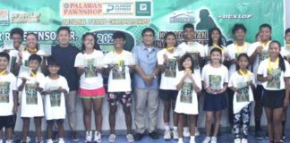 Winners show their trophies and medals during awards rites graced by Atty. Dennis Ventilacion, Legal Officer of the Province of Iloilo, and coach Erick Bautista. CONTRIBUTED PHOTO