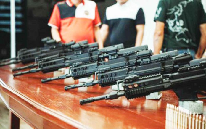 FIREPOWER BOOST. The Bago City Police Station in Negros Occidental received on Tuesday eight units of assault rifles from the city government for its newly-formed Special Weapons and Tactics team. BAGO CITY INFORMATION OFFICE