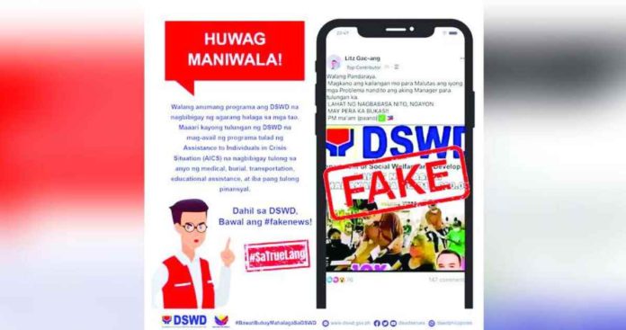 DSWD.JPG_superimposed The Department of Social Welfare and Development (DSWD) debunked on Wednesday a Facebook post that alleged to give immediate assistance. DSWD