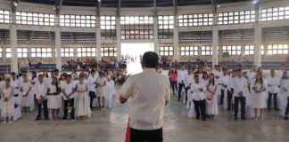 Vows were exchanged between 30 couples from Janiuay, Iloilo during a mass civil wedding on Monday, Feb. 12. JANIUAY LGU / FACEBOOK PHOTO