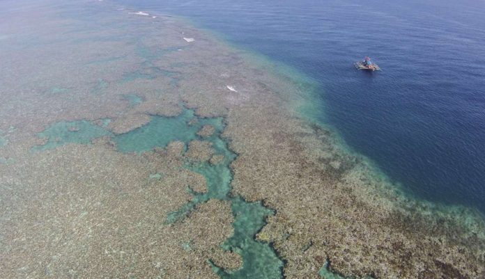 WPS_resized This 2016 photo taken by a drone camera shows part of Scarborough Shoal, also known as Panatag and Bajo de Masinloc, which is a traditional fishing ground of Filipino fishermen in the West Philippine Sea that is being claimed by China. REM ZAMORA, PHILIPPINE DAILY INQUIRER
