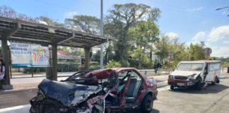 A college graduating student died after his car collided with a passenger jeepney in Mandurriao, Iloilo City early Sunday morning, Feb. 4. AJ PALCULLO/PN