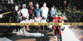 An alleged drug courier and one other suspect were collared following a buy-bust operation on Tuesday night, Feb. 13, in Mandurriao, Iloilo City. They yielded P5.78 million worth of suspected shabu. PRO-6 PHOTO