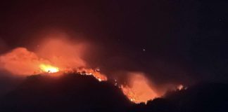 An overnight forest fire erupted in the mountainous village of Anini-y, Antique, on Monday, February 12. Photo Credit: Arvin Daniel Salmite