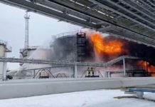 Fuel prices seen to go up big-time again next week Firefighters extinguish oil tanks at a storage facility that local authorities say caught fire after the military brought down a Ukrainian drone, in the town of Klintsy, Bryansk Region in Russia on Jan. 19, 2024, in this still image taken from video. The Department of Energy said the uptrend in fuel pump prices in the Philippines could be attributed to the drone attack. RUSSIAN EMERGENCIES MINISTRY/HANDOUT VIA REUTERS/FILE PHOTO