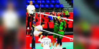 Iloilo D’Navigators’ Kyle Angelo Villamor smashes the ball towards the defense of Philippine Army Defenders. PNVF PHOTO