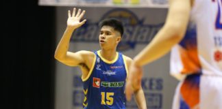 The Shiga Lakes improved to a 28-12 win-loss slate in the Japan B.League Division 2 on Saturday night with Kiefer Ravena posting 10 points, to go with three assists, two steals, and one rebound in 22 minutes of action. PHOTO COURTESY OF SHIGA LAKES