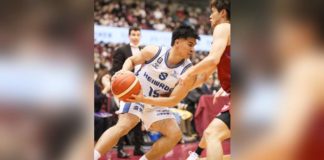 As Shiga Lakes dropped to a 25-10 record, Kiefer Ravena finished with 18 points, including three outside shots, to go with four assists, three rebounds, and a steal. PHOTO COURTESY OF SHIGA LAKES