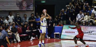 Magnolia Chicken Timplados Hotshots’ Aris Dionisio pulls up for a three-point shot. PBA Photo. PBA PHOTOMagnolia Chicken Timplados Hotshots’ Aris Dionisio pulls up for a three-point shot. PBA Photo. PBA PHOTO
