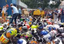 The Department of Trade and Industry destroys over 3,000 confiscated products worth P1.7 million which include helmets, sanitary wares, fireworks and firecrackers, monobloc chairs, and vapes. PHOTO COURTESY OF ABS-CBN NEWS