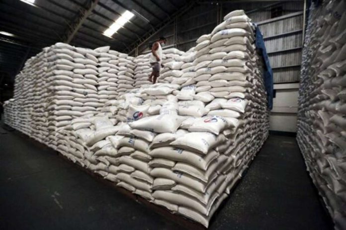 This photo shows sacks of rice stockpiled at the National Food Authority warehouse in Quezon City. FILE PHOTO BY GRIG C. MONTEGRANDE / PHILIPPINE DAILY INQUIRER