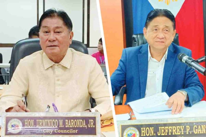 collateral Vice Mayor Jeffrey Ganzon (left) says the Iloilo City Council’s majority agreed in principle on Wednesday, March 20, to revoke Councilor Urminico Baronda’s (right) committee chairmanships. ILOILO CITY COUNCIL PHOTO