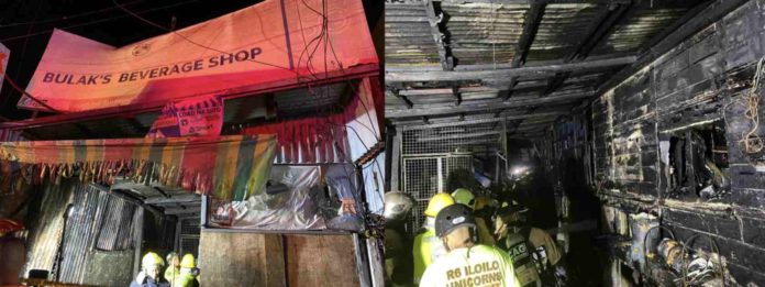 The fire that struck two houses in Barangay Our Lady of Lourdes, Jaro, Iloilo City on Sunday night, March 10, left an estimated P378,000 in damage. MA. THERESA LADIAO/PN