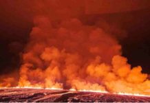 Iceland under violent volcanic flare-up Photo courtesy of BBC