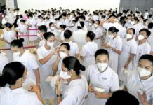 CHED commends four universities in WV as top performers in Nov. PNLE Nursing students wait for the capping and pinning ceremony. INQUIRER FILE PHOTO
