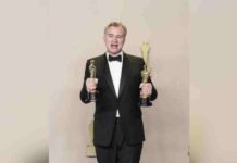 Christopher Nolan, winner of the Oscars for Best Director and Best Picture for 'Oppenheimer,' poses in the press room during the 96th annual Academy Awards ceremony at the Dolby Theatre in the Hollywood neighborhood of Los Angeles, Californi. ALLISON DINNER, EPA-EFE PHOTO
