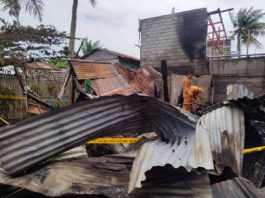 A fire caused by a neglected improvised mosquito repellent completely gobbled three houses in Roxas City, Capiz early Tuesday morning, March 26. RONNIE DADIVAS/FACEBOOK 