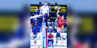 Francis Saura of D’Navigators-Iloilo goes for an attack against the defense of Savouge Spin Doctors. PHOTO COURTESY OF SPIKERS’ TURF