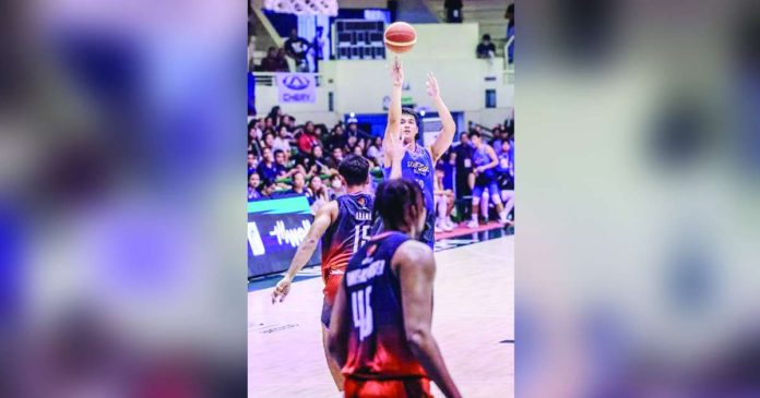 Aklanon Keith Zaldivar shoots from the outside during the 2024 PBA All-Star Game. PBA PHOTO