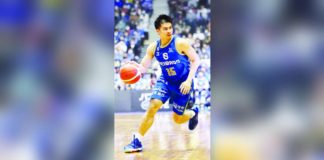 As the Shiga Lakes improved to a 32-12 win-loss slate in the Japan B.League Division 2, Kiefer Ravena recovered from his subpar offensive game with 11 points. PHOTO COURTESY OF SHIGA LAKES