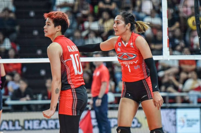 Mylene Paat delivers timely conversions for Chery Tiggo Crossovers in their win over Petro Gazz Angels. PVL PHOTO