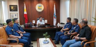 Police Brigadier General Jack Wanky, director of the Police Regional Office 6 (PRO-6), paid a courtesy call to Gov. Arthur Defensor Jr. on March 13. Wanky was accompanied by Colonel Adrian Acollador, chief of the PRO-6 Regional Community Affairs and Development Division; Colonel Alexander Mariano, chief of the PRO-6 Regional Directorial Staff; and Colonel Ronaldo Palomo, chief of the Iloilo Police Provincial Office. BALITA HALIN SA KAPITOLYO/FACEBOOK PHOTO