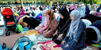 Children join their mothers during an early morning prayer for Eid'l Fitr at the Quezon Memorial Circle in Quezon City on April 10, 2024) In his message for the occasion, President Ferdinand Marcos Jr. called for unity amid Filipinos’ diversity in beliefs and philosophies. PNA