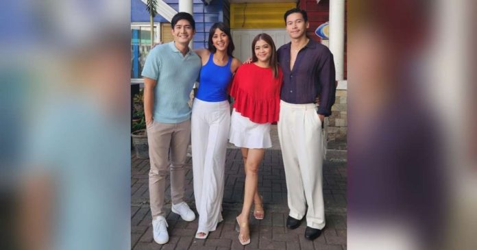 (From left) Robi Domingo, Bianca Gonzalez, Melai Cantiveros, and Enchong Dee