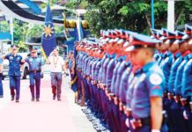 President Ferdinand “Bongbong” Marcos Jr. leads the graduation ceremony of the first batch of Moro combatants who successfully completed the Bangsamoro Police Basic Recruit Course (BPBRC) held at Camp Brigadier General Salipada K. Pendatun in Parang, Maguindanao del Norte yesterday. PCO